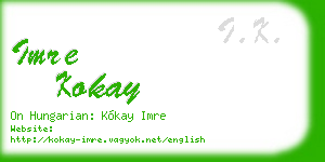 imre kokay business card